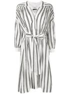 Frei Ea Striped Shirt Dress - White