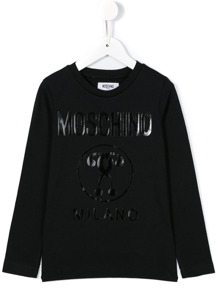 Moschino Kids Double Question Mark T-shirt, Boy's, Size: 12 Yrs, Blue