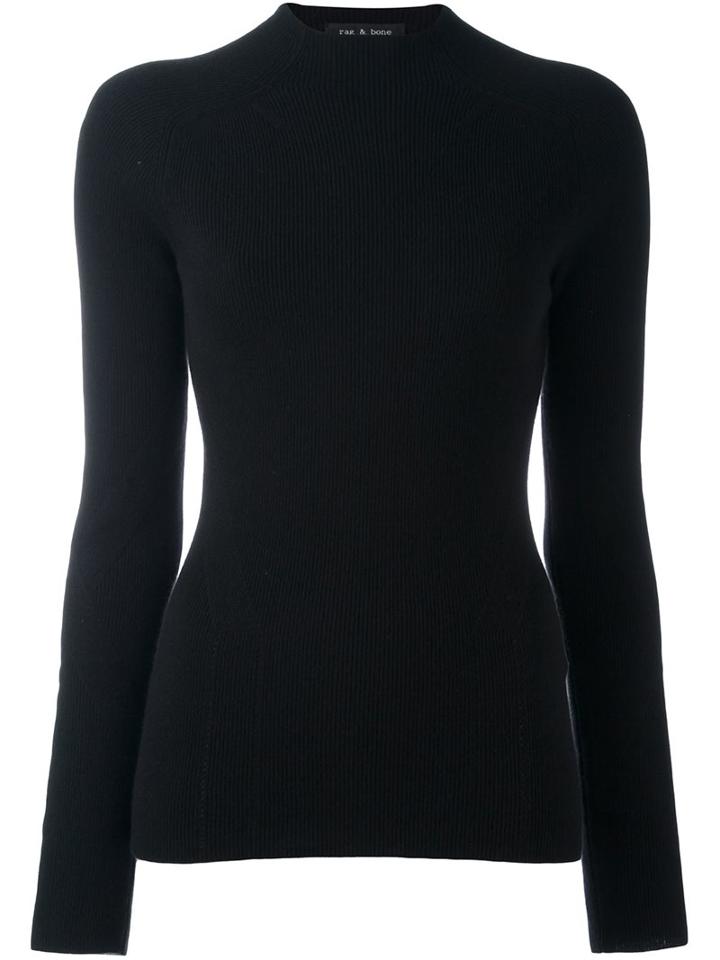 Rag & Bone 'natasha' Ribbed Jumper, Women's, Size: Medium, Black, Cashmere