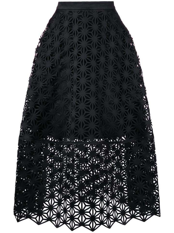 Paskal Laser Cut Full Skirt - Black