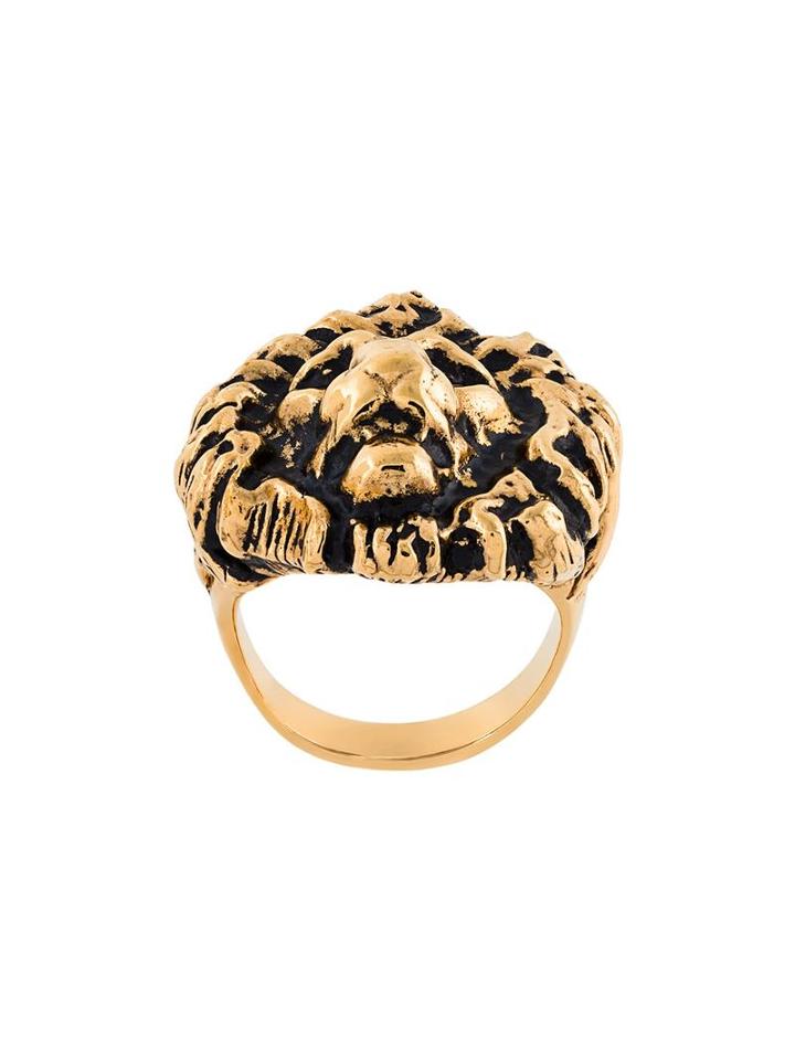Saint Laurent Lion Ring, Women's, Size: 6, Metallic