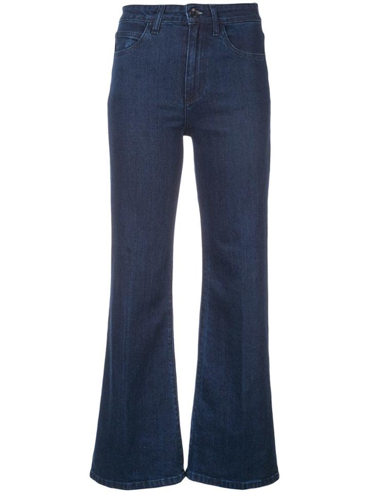 Eve Denim Flared High Waisted Jeans - Blue