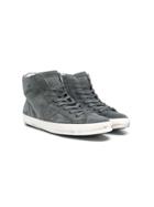 Philippe Model Kids Teen Distressed High Top Sneakers - Grey