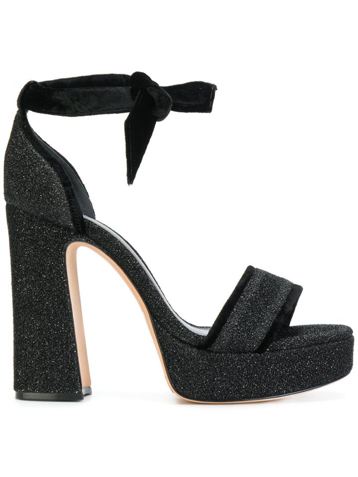 Alexandre Birman Glitter Ankle Tie Pumps - Black