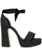 Alexandre Birman Glitter Ankle Tie Pumps - Black