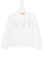 No21 Kids Logo Print Sweatshirt, Girl's, Size: 12 Yrs, White