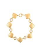 Chanel Vintage Quilted Choker Necklace, Women's, Metallic