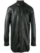 Walrus Office Shirt - Men - Calf Leather/cupro - 50, Black, Calf Leather/cupro, Rick Owens