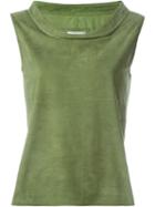 Desa Collection Suede Sleeveless Top, Women's, Size: 40, Green, Suede