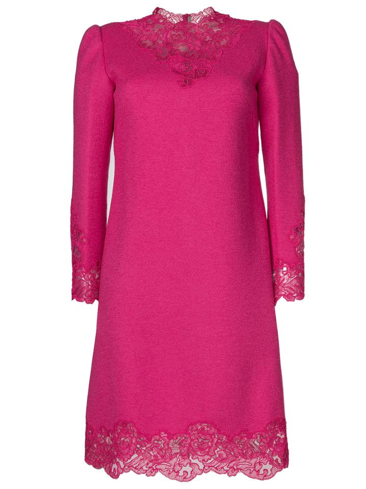 Ermanno Scervino Floral Trim Dress - Pink & Purple