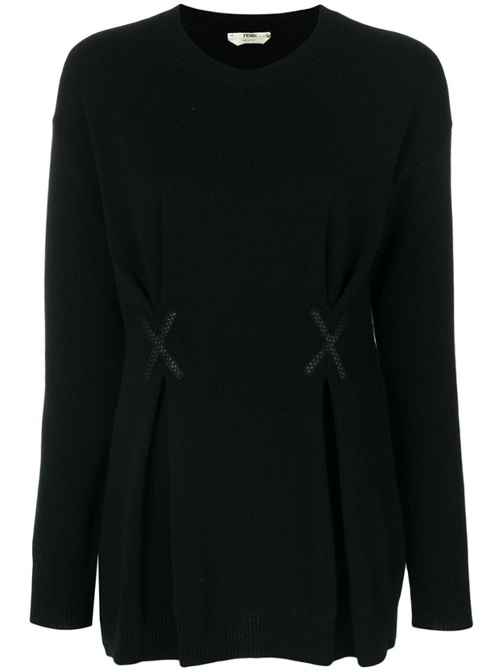 Fendi Cashmere Round Neck Sweater - Black