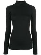 Y-3 Roll Neck Textured Knit Top - Black