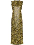 Markoo Sleeveless Floral Print Straight Dress - Black