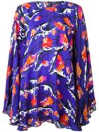 Emilio Pucci Floral Print Oversized Blouse, Women's, Size: 42, Blue, Silk