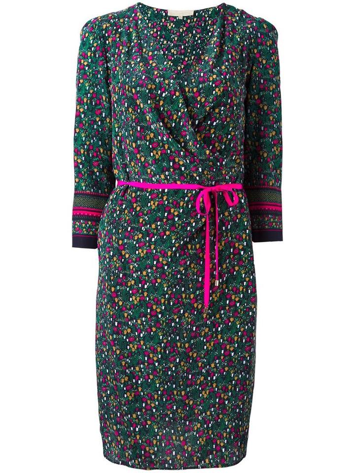 Vanessa Bruno Floral Print Wrap Dress, Women's, Size: 38, Green, Silk/viscose
