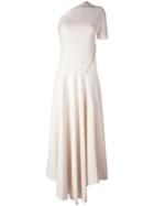 Stella Mccartney One-shoulder Pleated Effect Dress, Women's, Size: 42, Nude/neutrals, Viscose/acetate/spandex/elastane/silk