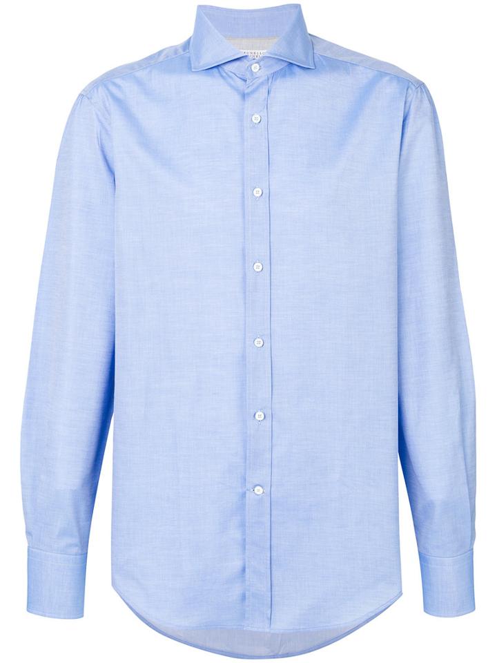 Brunello Cucinelli - Classic Plain Shirt - Men - Cotton - S, Blue, Cotton