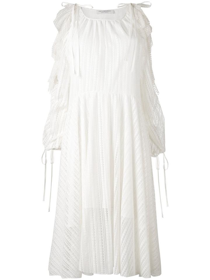 Philosophy Di Lorenzo Serafini - Cold Shoulder Dress - Women - Cotton/polyamide - 40, Nude/neutrals, Cotton/polyamide