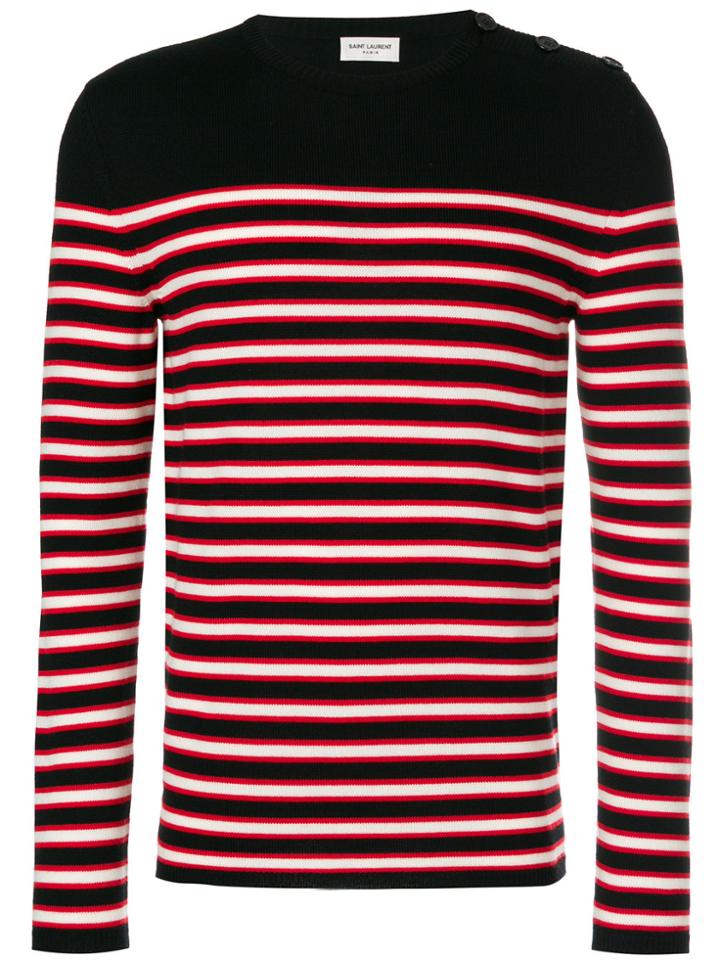 Saint Laurent Striped Knitted Jumper - Multicolour