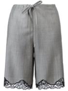Alexander Wang - Lace Trim Shorts - Women - Nylon/polyester/mohair/wool - S, Women's, Grey, Nylon/polyester/mohair/wool