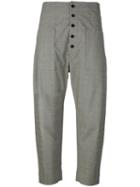 Isabel Marant Étoile - Check Drop-crotch Trousers - Women - Cotton/elastodiene - 38, Nude/neutrals, Cotton/elastodiene