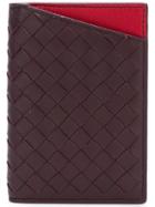 Bottega Veneta Dark Barolo/china Red Intrecciato Nappa Card Case