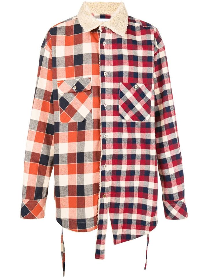 Facetasm Contrast Plaid Shirt - Red