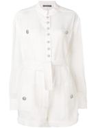 Balmain Belted-waist Playsuit - White