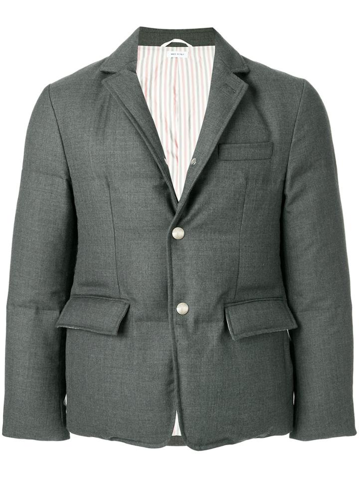 Thom Browne Center-back Stripe Down-filled Solid Wool Sport Coat -
