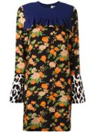 Msgm Multi-print Ruffled Dress, Women's, Size: 44, Silk/polyester