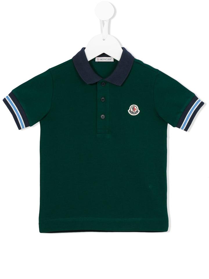 Moncler Kids Embroidered Logo Polo Shirt, Boy's, Size: 6 Yrs, Green