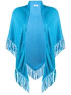 Bajra - Fringed Trim Cape - Women - Viscose - One Size, Blue, Viscose