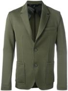 Lanvin Button Up Blazer, Men's, Size: 48, Green, Cotton/polyamide/viscose
