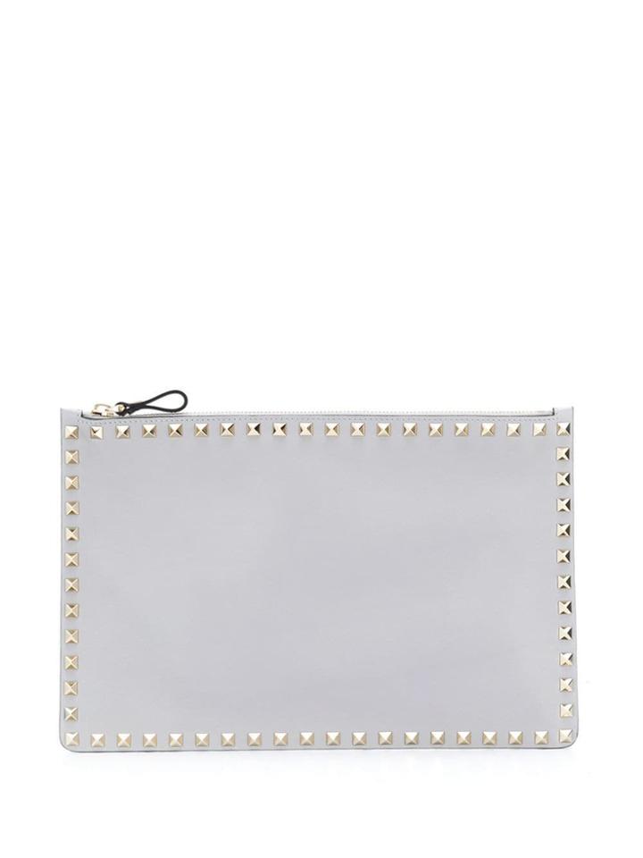 Valentino Rockstud Large Pouch - Grey