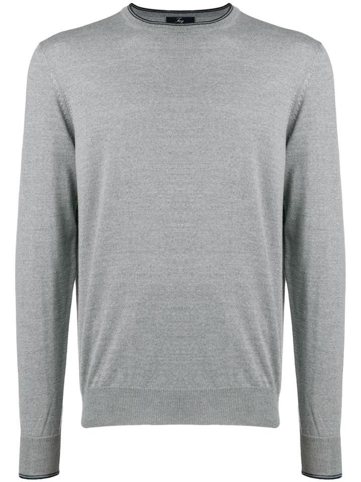 Fay Round Neck Jumper - Grey