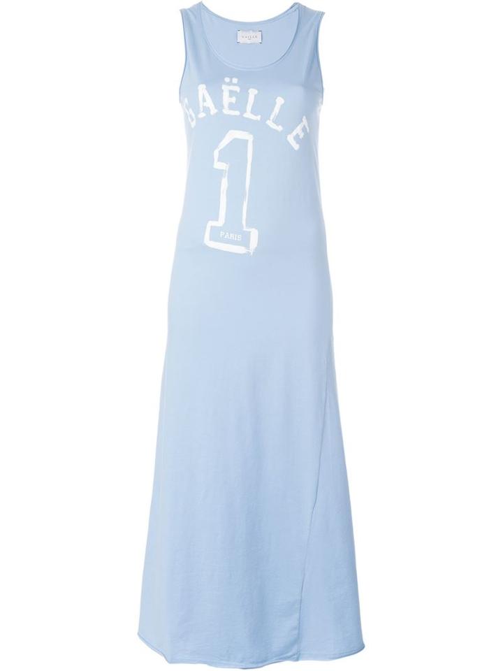 Gaelle Bonheur Logo Print Jersey Dress, Women's, Size: 2, Blue, Cotton