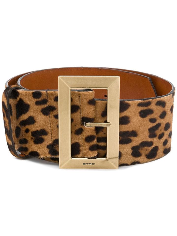 Etro Leopard Print Belt - Nude & Neutrals