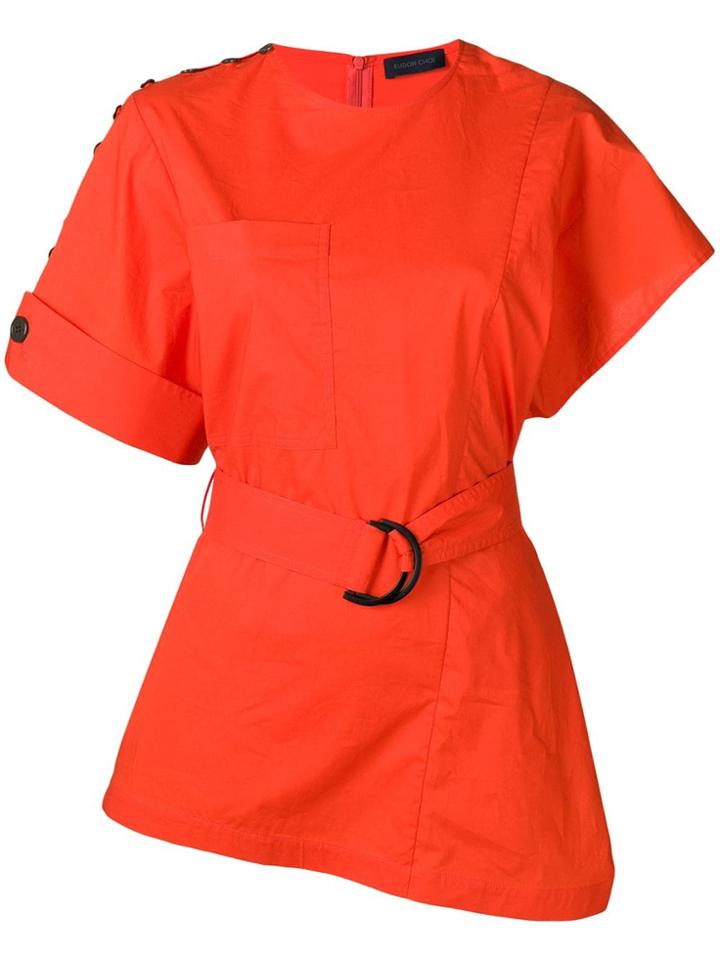 Eudon Choi Buttoned Shoulder Top - Orange