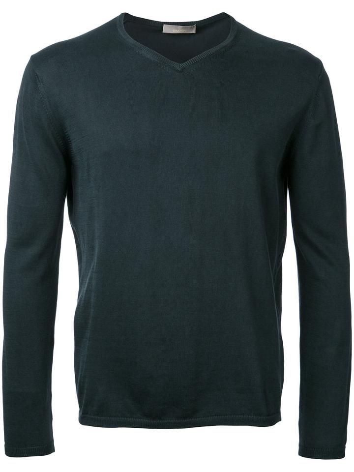 Cruciani V-neck Jumper, Men's, Size: 44, Black, Cotton