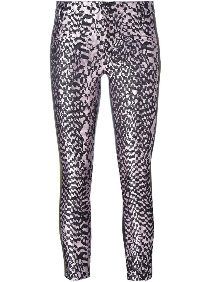 Haider Ackermann Metallic Cropped Skinny Trousers
