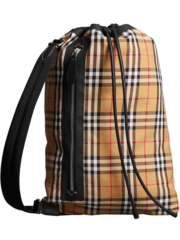 Burberry Medium Vintage Check Cotton Duffle Bag - Yellow & Orange
