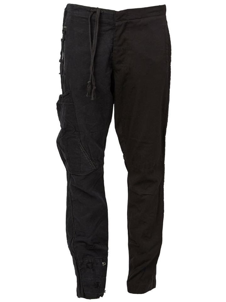Greg Lauren Distressed Cargo Trousers, Men's, Size: 1, Black, Cotton