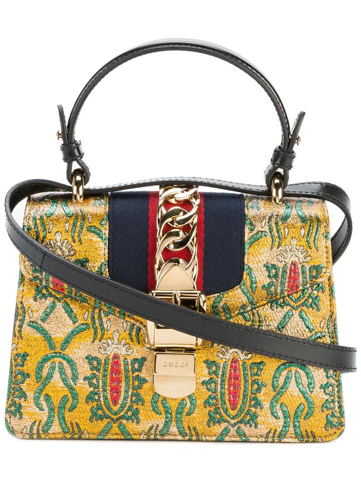 Gucci - Sylvie Brocade Mini Bag - Women - Leather/metallic (grey) Fibre - One Size, Leather/metallic Fibre