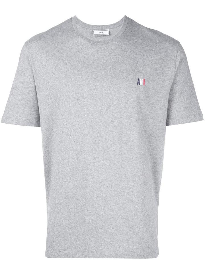 Ami Alexandre Mattiussi Small Logo T-shirt, Men's, Grey, Cotton