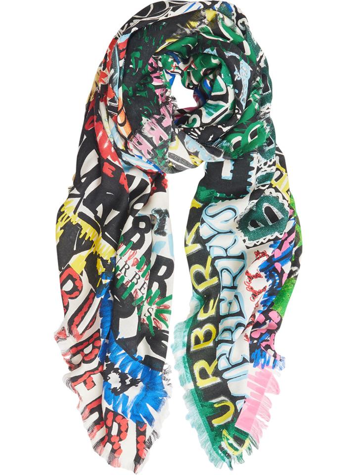 Burberry Tag Print Square Scarf - Multicolour