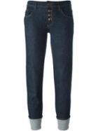J Brand Turn-up Hem Slim Jeans, Women's, Size: 27, Blue, Cotton/polyester/spandex/elastane