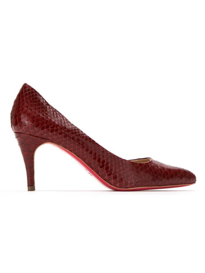 Zeferino Python Leather Pumps - Red