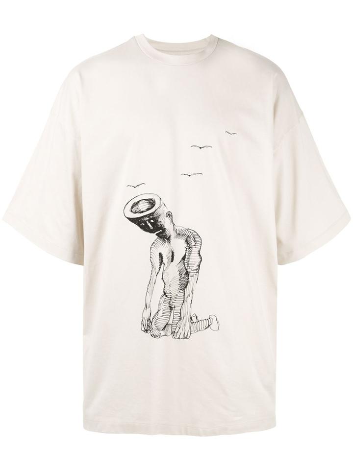 Oamc Oversized Printed T-shirt - Neutrals