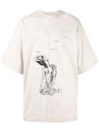 Oamc Oversized Printed T-shirt - Neutrals