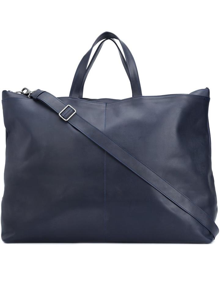 Isaac Reina Pilot Weekend Tote, Adult Unisex, Blue, Calf Leather